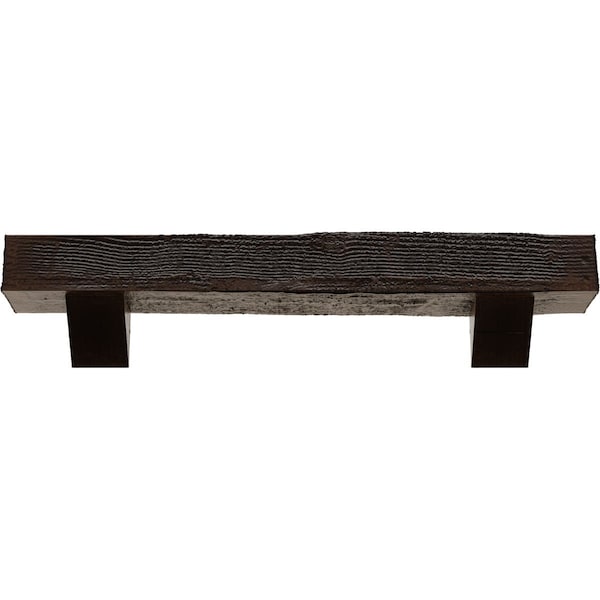 Kit W/ Breckinridge Corbels, Premium Aged, 4H  X 6D X 60W Rough Sawn Faux Wood Fireplace ManteL